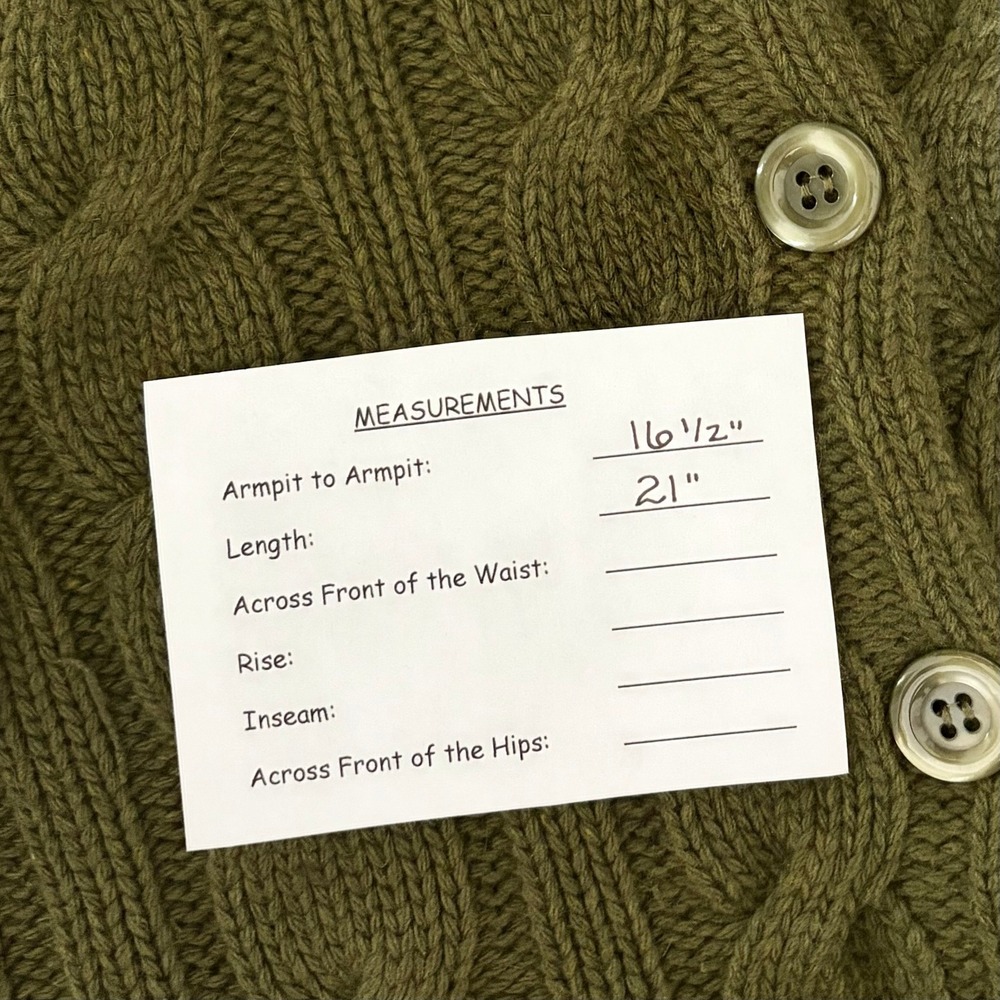 Vintage J. CREW Cable Knit Shawl Collar Cardigan Sweater‎ Wool Cashmere X-Small - Picture 14 of 14